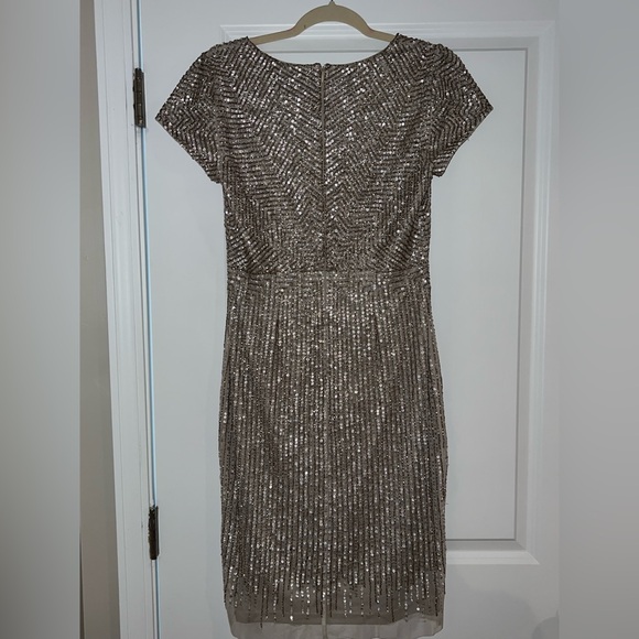 Adrianna Papell Beaded Sequin Dress sz 6 - Picture 3 of 5